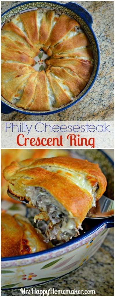 Philly Cheesesteak Crescent Ring Mrs Happy Homemaker