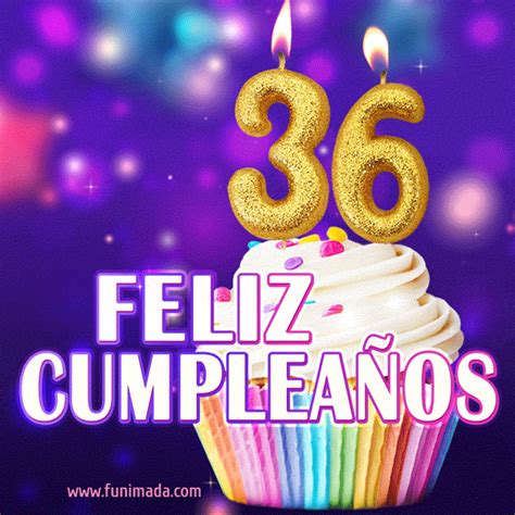 Feliz cumpleaños 36 tarjeta de felicitación GIF Descarga en Funimada com