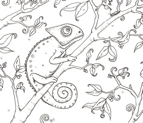 Gear Up to Bouncing Chameleon Colouring Page Receiving Lessen Your