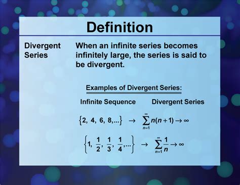 Definition Sequences And Series Concepts Divergent Series Media4math