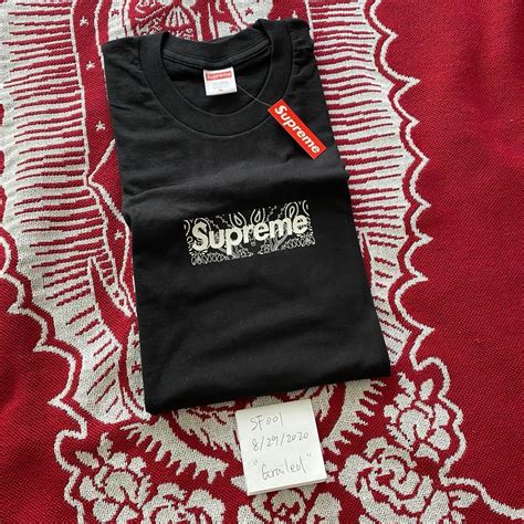 Supreme Fw19 Supreme Bandana Box Logo Tee Black Size Xl Grailed
