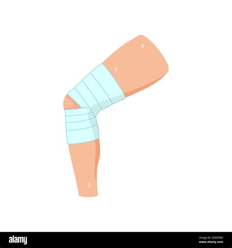 Man With Bandaged Knee Cartoon Illustration Stock Vector Image And Art