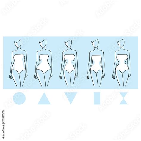 Woman Body Types Female Body Shapes Round Rectangle Triangle