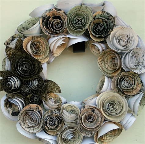 Handmade Paper Rose Wreath By Dyjo Designs