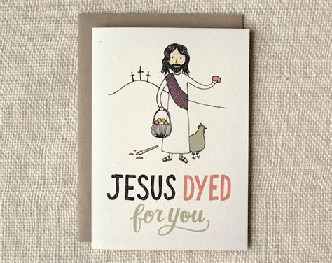 Sale Funny Easter Card Jesus Dyed For You