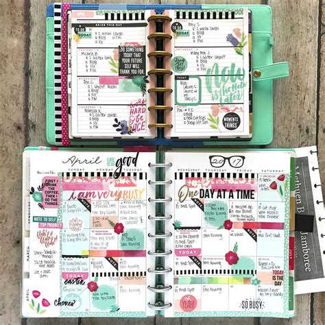 Happy Planner® Mini Weekly And Classic Monthly Pages Of April — Me And My