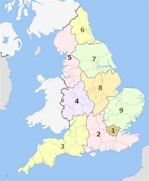 Regions Of England Facts For Kids