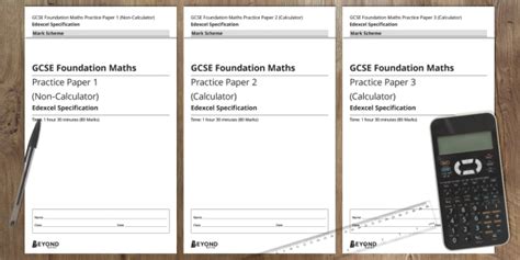 Free Gcse Maths Practice Papers 1 2 And 3 Foundation Set A Edexcel