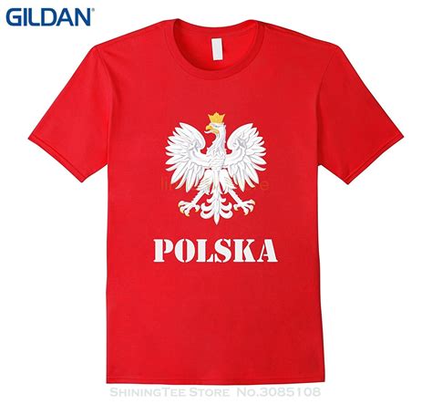 Gildan 2017 Hot Sale Super Fashion Polska Poland Flag T Shirt Polish