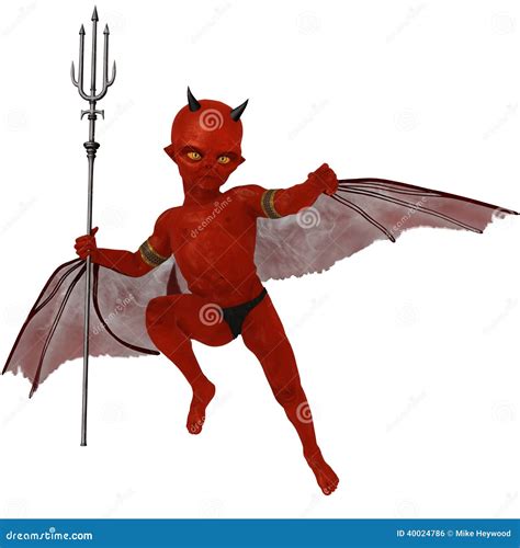 Mischievous Red Skinned Winged Imp Stock Photo Image 40024786