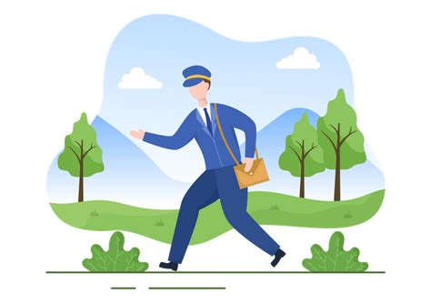 Best Premium Postman With Letter Illustration Download In Png And Vector