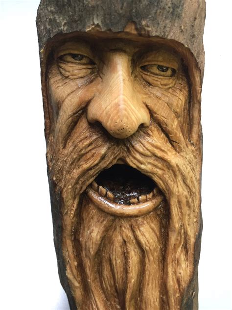 Wood Spirit Carving Wood Carving Old Man Sculpture Perfect Wood T