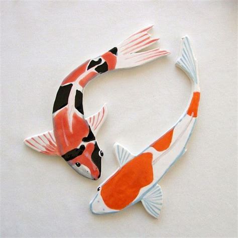 Koi Mosaic Tile Ceramic Fish Hand Painted Art Tiles For Etsy