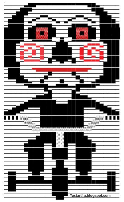 Billy The Puppet Jigsaw Copy Paste Text Art Cool Ascii