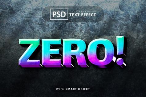 Zero 3d Text Effect Editable Graphic By Aglonemadesign · Creative Fabrica