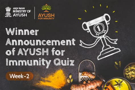 Winner Announcement Of Ayush For Immunity Quiz Week 2 Mygov