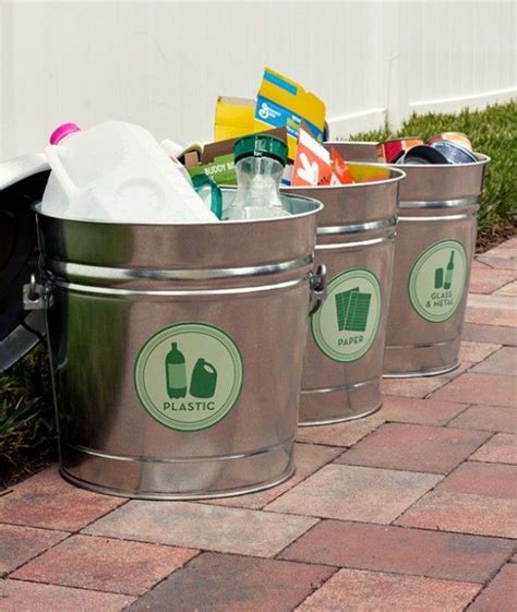 Tip Of The Day Mondaybuckets Repurposed As Recycle Bins Clean House