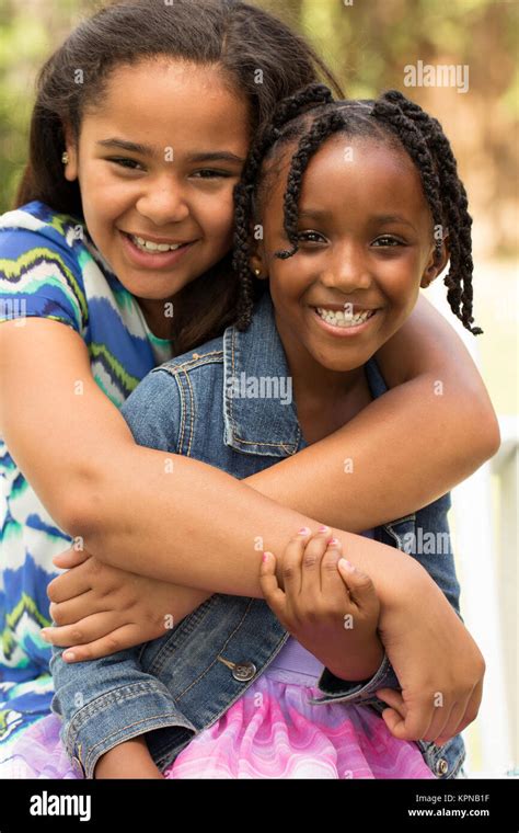 Cute African American Little Girls Stock Photo Alamy