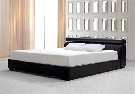 Exquisite Leather Platform And Headboard Bed With Extra Storage