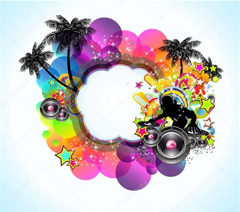 Tropical Music And Latin Disco Event Background For Flyers — Stock