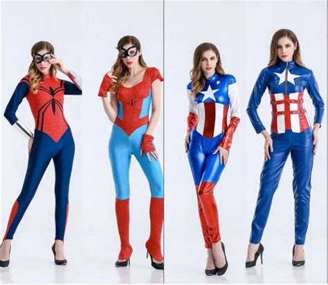super hero costume captain america movie costume zentai jumpsuits halloween costumes for women