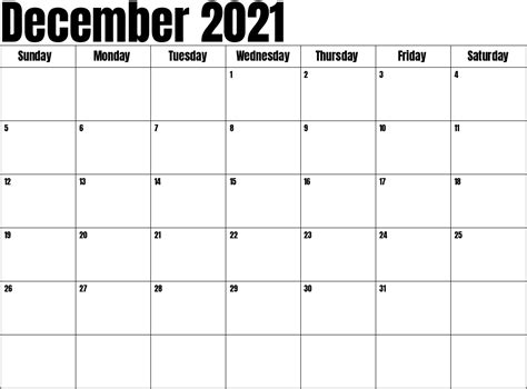 Free Printable 2021 December Calendars Calendar Printables Free Blank