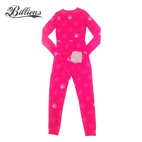 Billions Hot Sell Sexy Long Onsie Pajama With Butt Flap Custom Adult