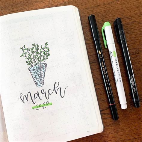 Amazing March Bullet Journal Cover Page Ideas Bullet Planner Ideas