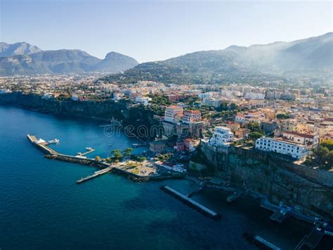Aerial View Of Sorrento A Coastal Town In South Italy Facing The Bay
