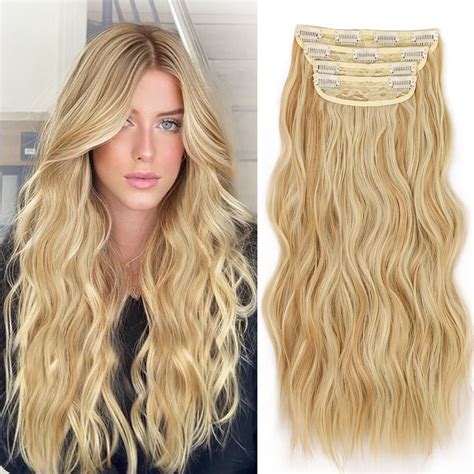 Aisi Beauty Long Wavy Blonde Hair Extensions Clip In