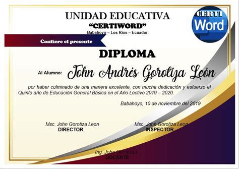 Diploma Laughing Editable En Word Certificados E Imprimibles En