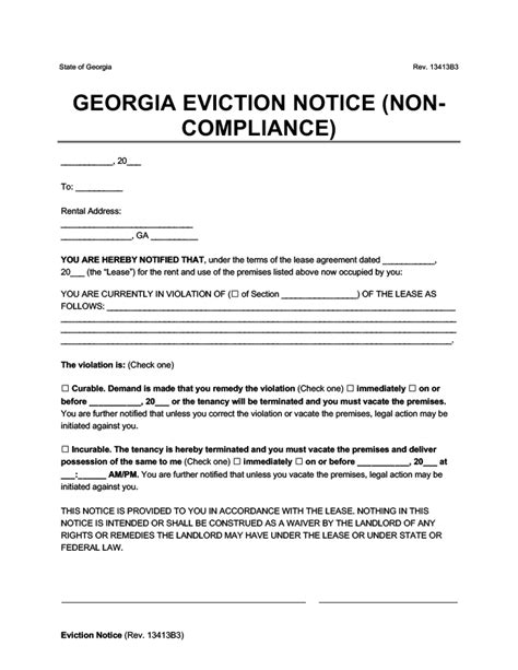 Free Eviction Notice Template Georgia Printable Templates