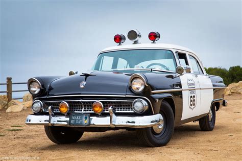 grab a dozen donuts in this original 55 ford police car in 2020 ford police police cars old