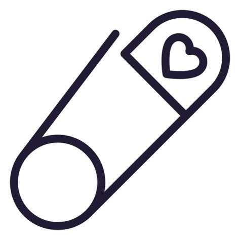 Heart Safety Pin Stroke Icon Transparent Png And Svg Vector