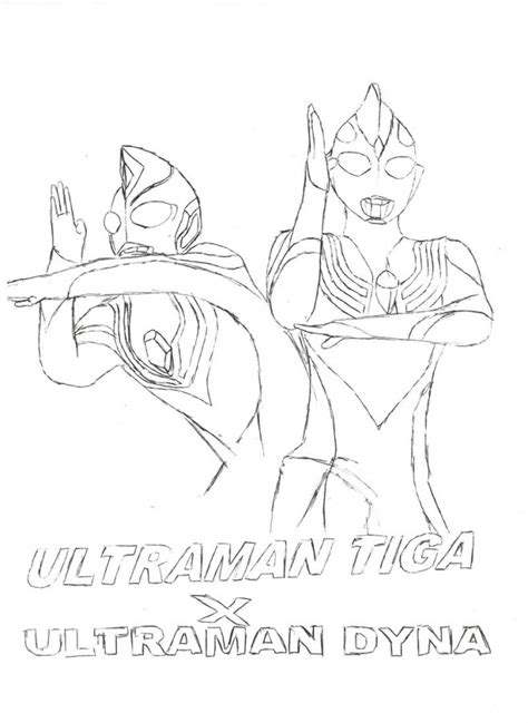 Coloriage Ultraman Tiga Et Dyna Dessin Gratuit à Imprimer