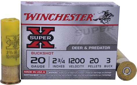 Winchester Ammunition Super X 20 Gauge 275 3 Buck Buckshot 20 Pellets