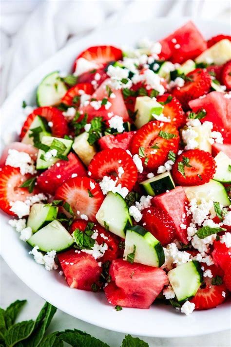Watermelon Strawberry Cucumber Salad Aberdeens Kitchen Recipe