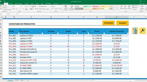 Control De Almacén Inventario De Entradas Salidas Y Stock En Excel D05