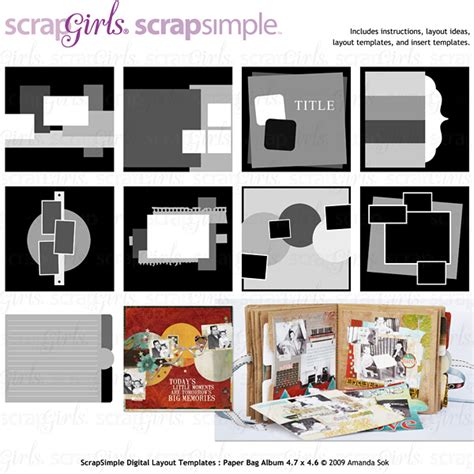 Scrapsimple Digital Layout Album Templates 475x45 Paper Bag Album