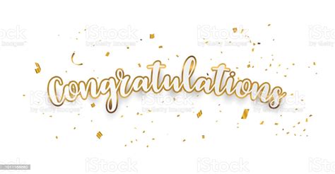 Congratulations Gold Celebration Background With Confetti Stock