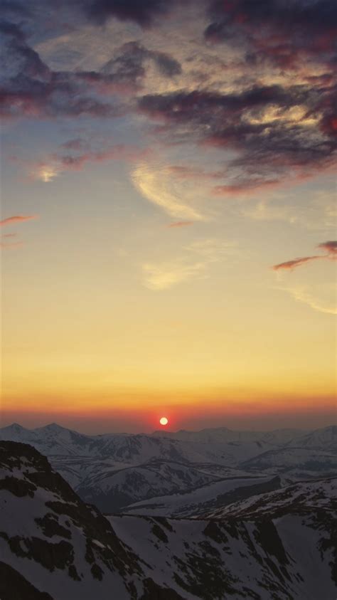 Mountains Cordillera Sky Sunset Sun Clouds Iphone 8 Wallpapers Free