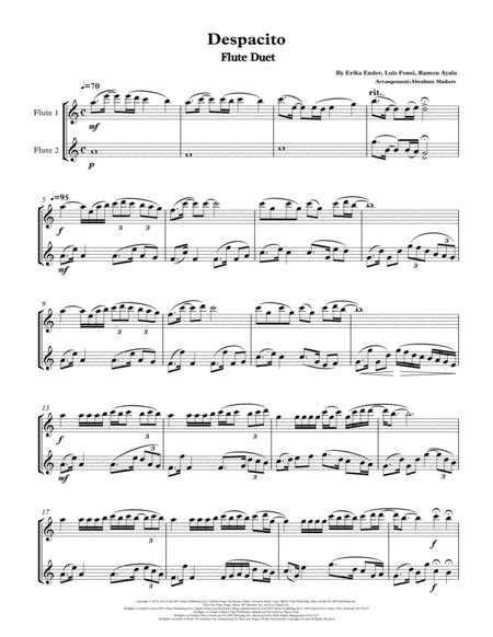 Despacito Flute Free Music Sheet