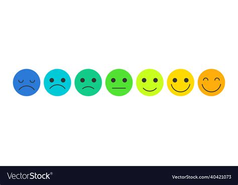 Set Of Smiley Faces Mood Tracking Icons Blue Vector Image