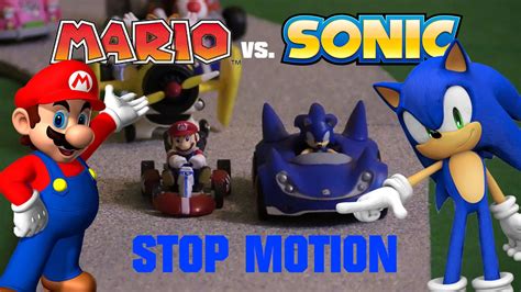 Mario Vs Sonic Kart Racing Stop Motion