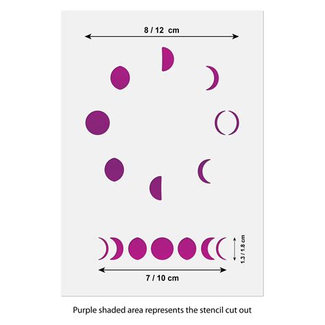A6 Sheet Mini Circular Moon Phases Template Measures 8 X 8 Cm