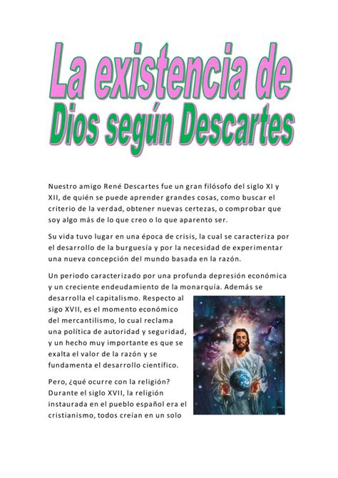 Existencia De Dios Según Descartes By Visitación Peris Issuu