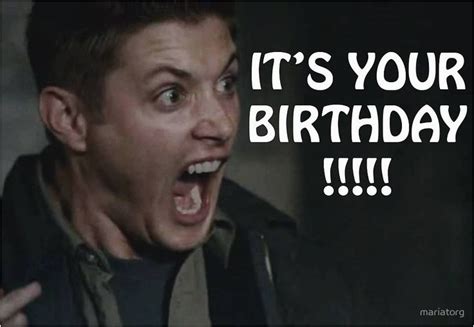 Funny 16th Birthday Memes Happy Birthday Card With Dean Winchester Lol