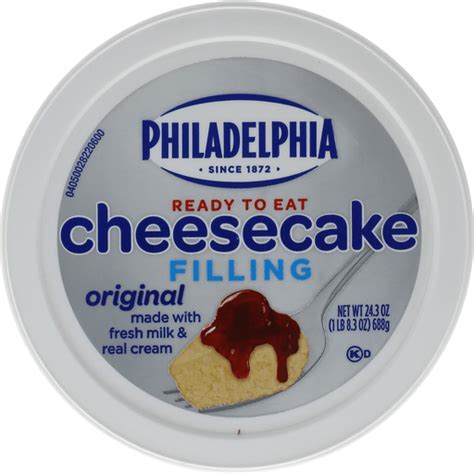 Philadelphia Cheesecake No Bake Filling 243 Oz Tub Cream Cheese