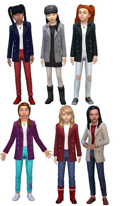 My Sims 4 Blog Girls Trench Coat By Josiesimblr