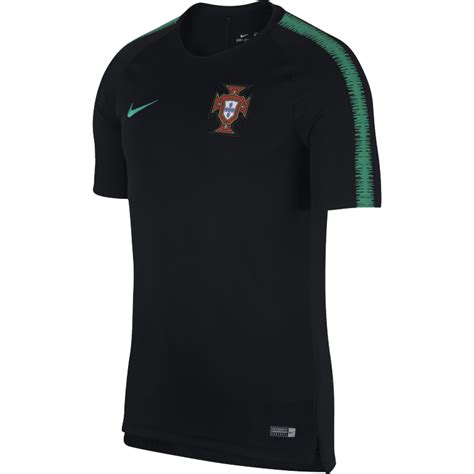 Fiche de la sélection de football portugal : Maillot entraînement Portugal noir vert 2018 sur Foot.fr